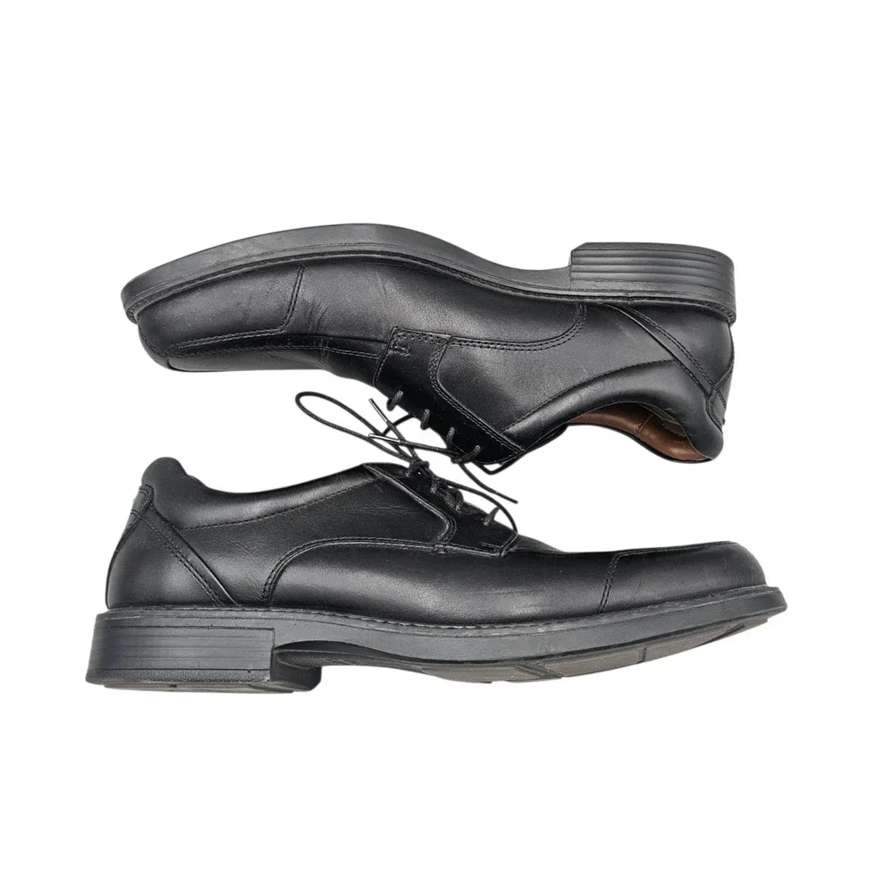 Johnston & Murphy Men's Size 11 M EUC XC4 Black Leather Sheepskin Oxfords Shoes